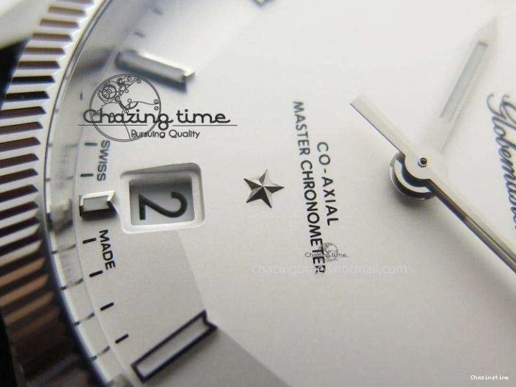 0721 Globemaster Master Chronometer SS V6F Best Edition White Dial On Black Leather Strap A FastDry 8269